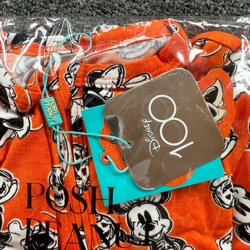 Posh Peanut x Disney Minnie Mouse Halloween Bamboo Convertible One Piece Footie - Picture 4 of 6
